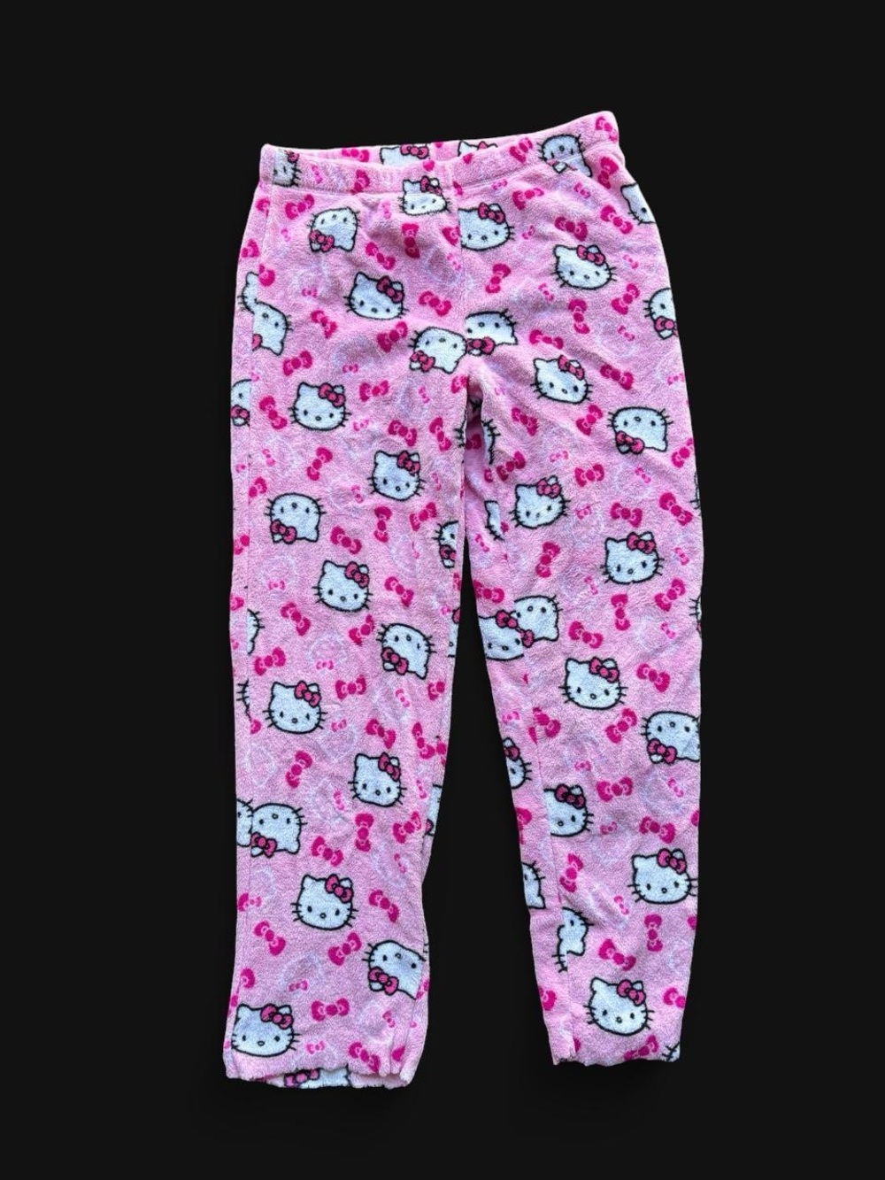 ✨Hello Kitty pink polyester pajama pants with repeating Hello Kitty faces✨